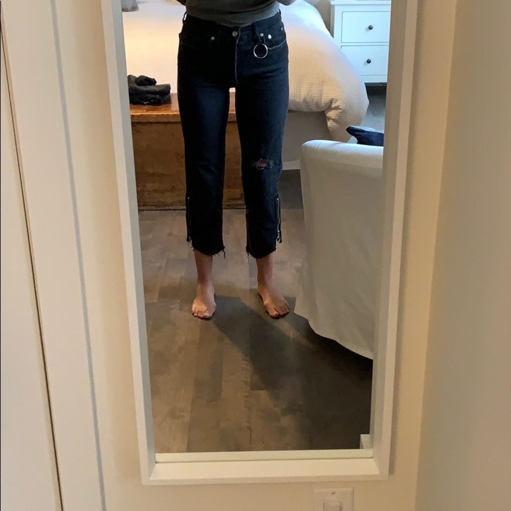 Edgy Cropped Black Zara Jeans